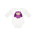 thumbnail image 1 of Inktastic Purple Owl Bird Boys or Girls Long Sleeve Baby Bodysuit, 1 of 5