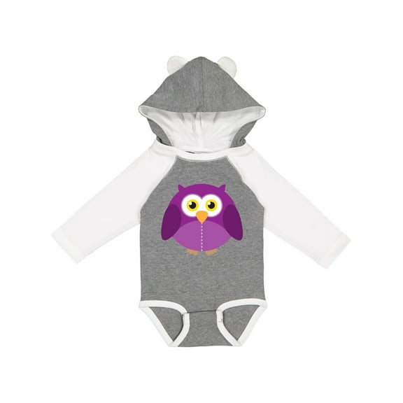 Inktastic Purple Owl Bird Boys or Girls Long Sleeve Baby Bodysuit