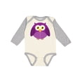 thumbnail image 1 of Inktastic Purple Owl Bird Boys or Girls Long Sleeve Baby Bodysuit, 1 of 5