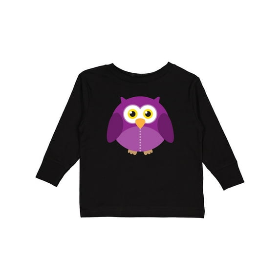 Inktastic Purple Owl Bird Boys or Girls Long Sleeve Toddler T-Shirt