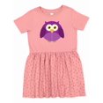 thumbnail image 1 of Inktastic Purple Owl Bird Girls Toddler Dress, 1 of 5