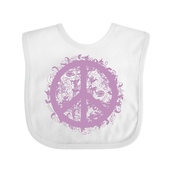 Inktastic Purple Peace Girls Baby Bib