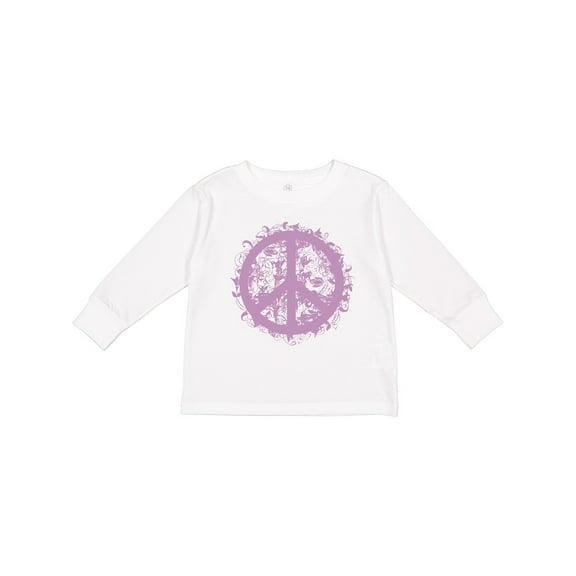 Inktastic Purple Peace Girls Long Sleeve Toddler T-Shirt