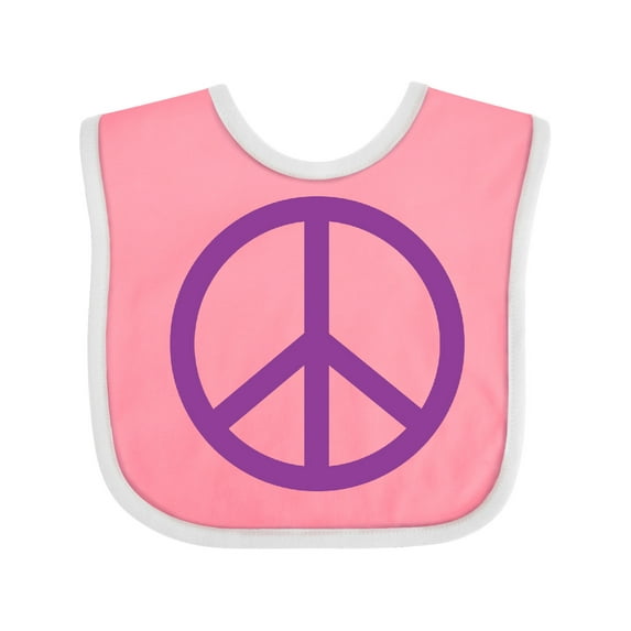 Inktastic Purple Peace Sign Boys or Girls Baby Bib