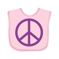 thumbnail image 1 of Inktastic Purple Peace Sign Boys or Girls Baby Bib, 1 of 4