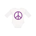 thumbnail image 1 of Inktastic Purple Peace Sign Boys or Girls Long Sleeve Baby Bodysuit, 1 of 5