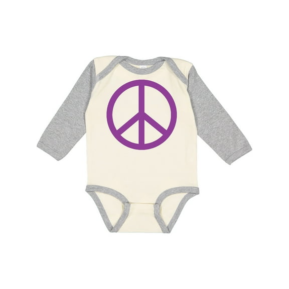 Inktastic Purple Peace Sign Boys or Girls Long Sleeve Baby Bodysuit