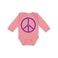 thumbnail image 1 of Inktastic Purple Peace Sign Boys or Girls Long Sleeve Baby Bodysuit, 1 of 5