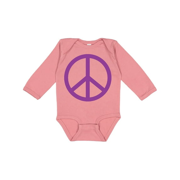 Inktastic Purple Peace Sign Boys or Girls Long Sleeve Baby Bodysuit