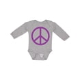 thumbnail image 1 of Inktastic Purple Peace Sign Boys or Girls Long Sleeve Baby Bodysuit, 1 of 5