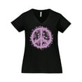 thumbnail image 1 of Inktastic Purple Peace Women's Plus Size V-Neck T-Shirt, 1 of 5