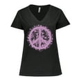 thumbnail image 1 of Inktastic Purple Peace Women's Plus Size V-Neck T-Shirt, 1 of 5