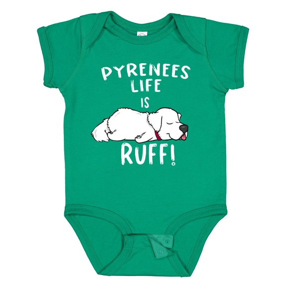Inktastic Pyrenees Life is Ruff Great Pyrenees Boys or Girls Baby Bodysuit