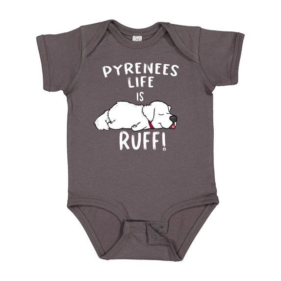 Inktastic Pyrenees Life is Ruff Great Pyrenees Boys or Girls Baby Bodysuit