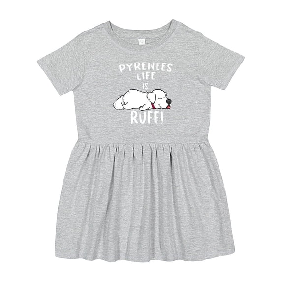 Inktastic Pyrenees Life is Ruff Great Pyrenees Girls Toddler Dress