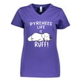 thumbnail image 1 of Inktastic Pyrenees Life is Ruff Great Pyrenees Women's V-Neck T-Shirt, 1 of 5