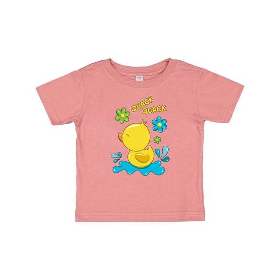 Inktastic Quack Quack Cute Duckling with Flowers Boys or Girls Baby T-Shirt