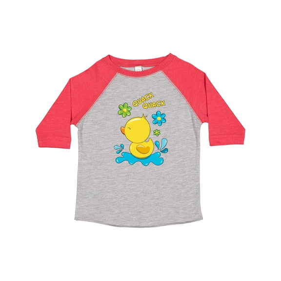 Inktastic Quack Quack Cute Duckling with Flowers Boys or Girls Toddler T-Shirt