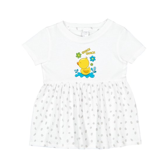Inktastic Quack Quack Cute Duckling with Flowers Girls Baby Dress