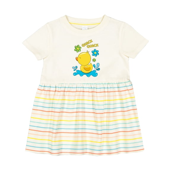 Inktastic Quack Quack Cute Duckling with Flowers Girls Baby Dress