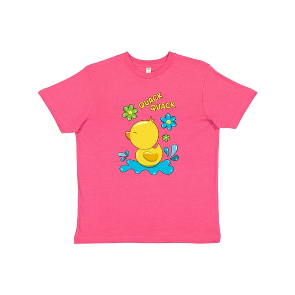 Inktastic Quack Quack Cute Duckling with Flowers Youth T-Shirt