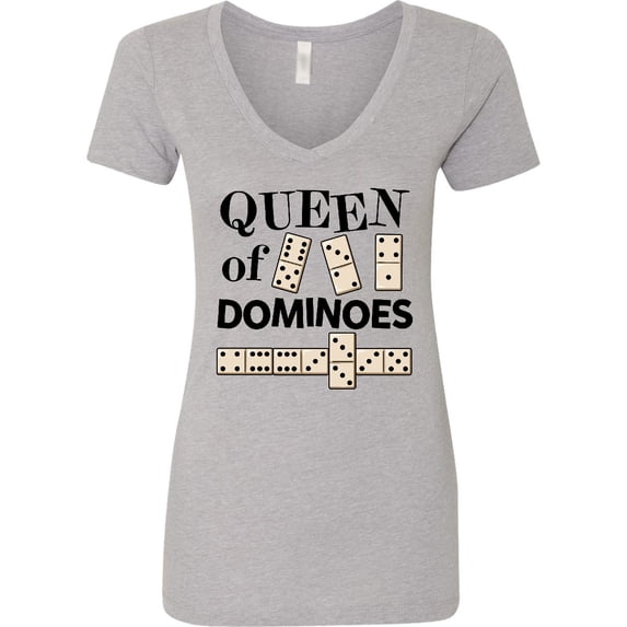 Inktastic Queen of Dominoes Women's V-Neck T-Shirt