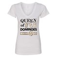 thumbnail image 1 of Inktastic Queen of Dominoes Women's V-Neck T-Shirt, 1 of 5