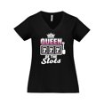 thumbnail image 1 of Inktastic Queen of the Slots Women's Plus Size V-Neck T-Shirt, 1 of 5