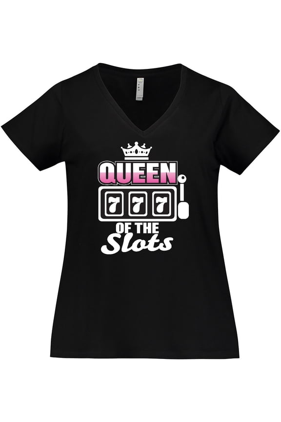 Queen of the Slots Women's Plus Size V-Neck T-Shirt