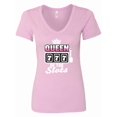 thumbnail image 1 of Inktastic Queen of the Slots Women's V-Neck T-Shirt, 1 of 5