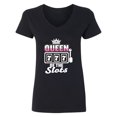 thumbnail image 1 of Inktastic Queen of the Slots Women's V-Neck T-Shirt, 1 of 5