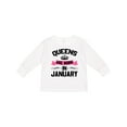 thumbnail image 1 of Inktastic Queens Are Born in January Boys or Girls Long Sleeve Toddler T-Shirt, 1 of 5