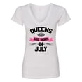 thumbnail image 1 of Inktastic Queens Are Born in July Women's V-Neck T-Shirt, 1 of 5
