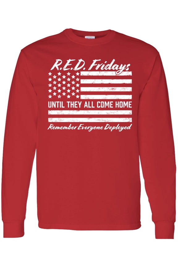 R.e.d. Fridays Until They Come Home Remember Everyone Deployed Long Sleeve T-Shirt