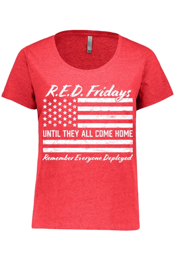 R.e.d. Fridays Until They Come Home Remember Everyone Deployed Women's Plus Size T-Shirt