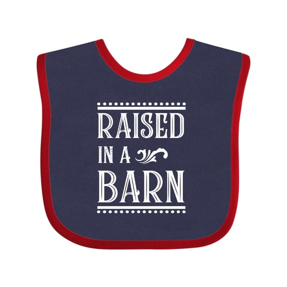 Inktastic RAISED in a BARN in White Boys or Girls Baby Bib