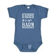 thumbnail image 1 of Inktastic Raised in a Barn in White Boys or Girls Baby Bodysuit, 1 of 5