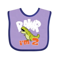 Inktastic RAWR I'm 2 Baby Tyranosaurus Rex Boys or Girls Baby Bib