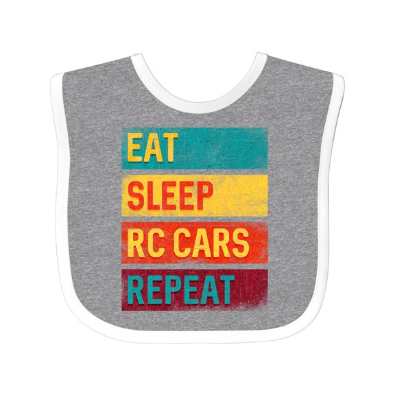 Inktastic Rc Racing Eat Sleep Rc Cars Repeat Boys or Girls Baby Bib
