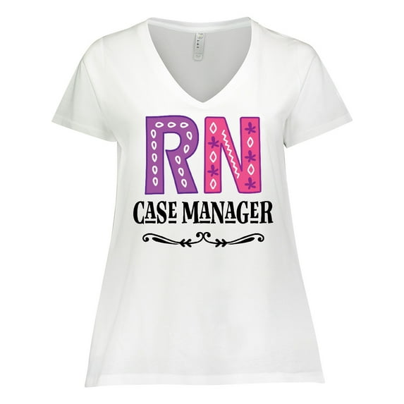 Inktastic RN Case Manager Nurse Women's Plus Size V-Neck T-Shirt