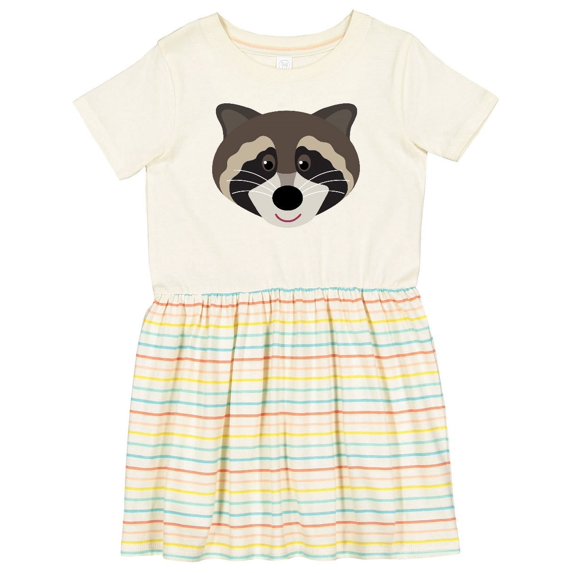 Inktastic Raccoon Animal Face Girls Toddler Dress