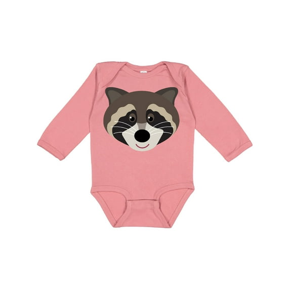 Inktastic Raccoon Animal face Boys or Girls Long Sleeve Baby Bodysuit