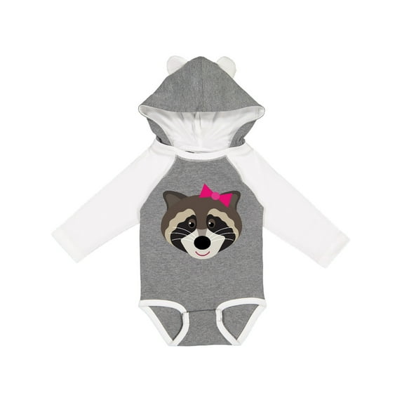 Inktastic Raccoon Girl Animal Girls Long Sleeve Baby Bodysuit