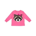 thumbnail image 1 of Inktastic Raccoon Girl Animal Girls Long Sleeve Toddler T-Shirt, 1 of 5