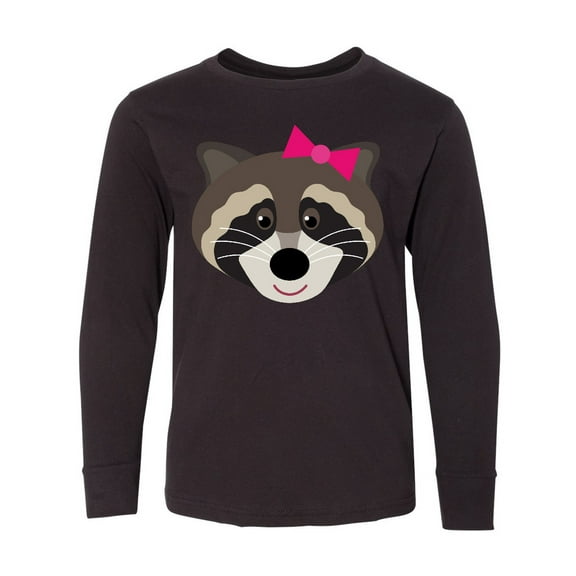 Inktastic Raccoon Girl Animal Long Sleeve Youth T-Shirt