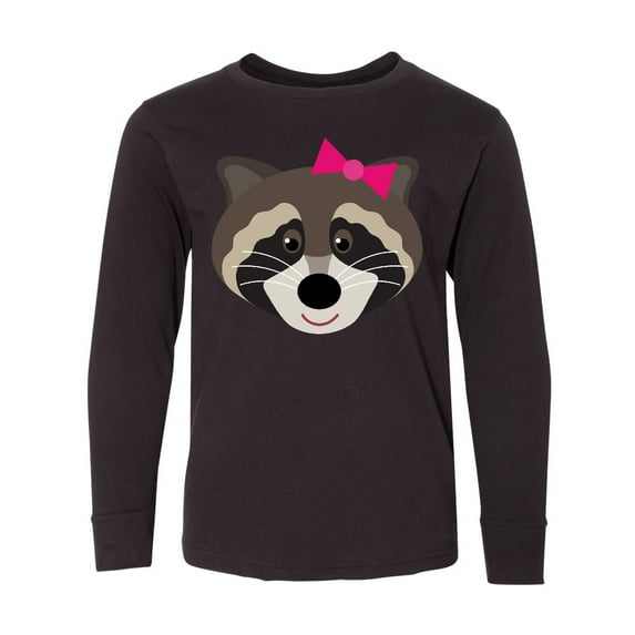 Inktastic Raccoon Girl Animal Long Sleeve Youth T-Shirt