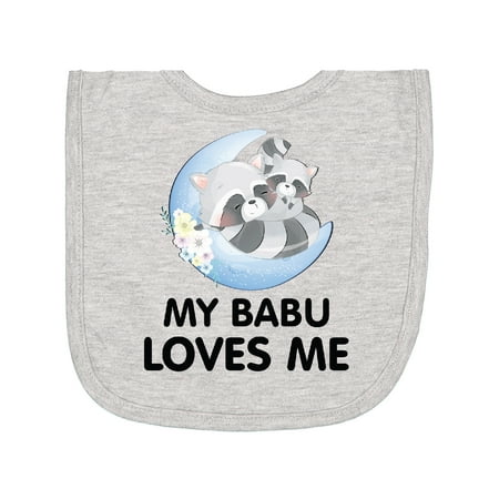 Inktastic Raccoon My Babu Loves Me Newborn Bib