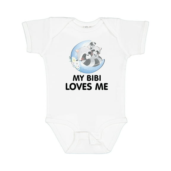 Inktastic Raccoon My Bibi Loves Me Boys or Girls Baby Bodysuit