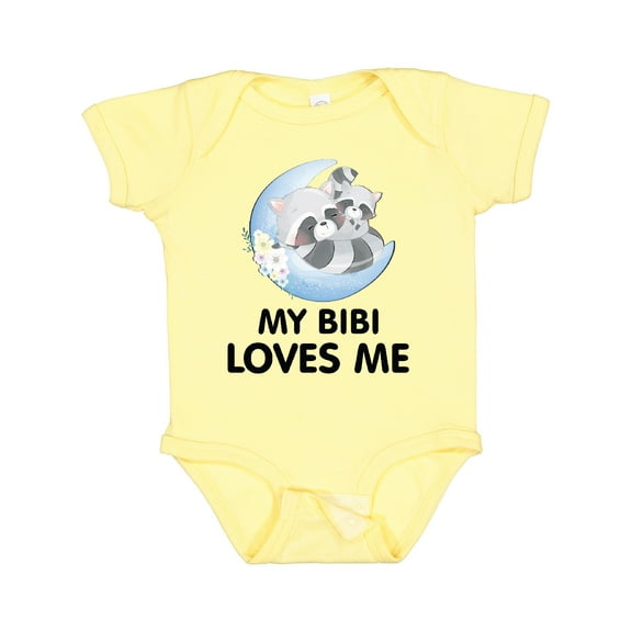 Inktastic Raccoon My Bibi Loves Me Boys or Girls Baby Bodysuit