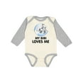 thumbnail image 1 of Inktastic Raccoon My Bibi Loves Me Boys or Girls Long Sleeve Baby Bodysuit, 1 of 5